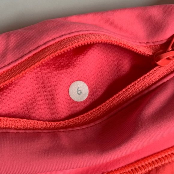 Lululemon Womens 6 Speed Up Shorts Hot Pink Orange Vented Running Zip Pocket - Picture 7 of 8